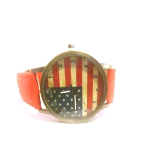 American Flag Watch Flax Band - Picture 2 of 2